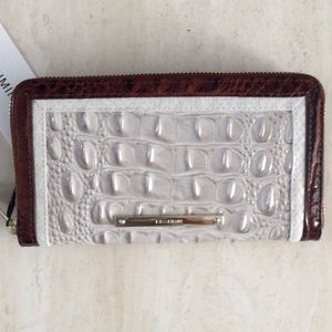 Brahmin Wallet Seashell Brando Croc Leather
